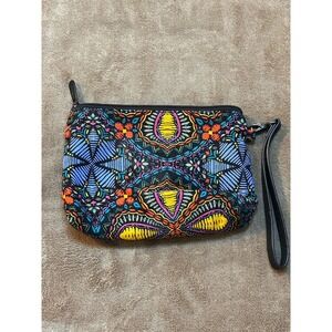 Retired, Thirty One Mini Zipper Pouch in Stitched Medallion, Wristlet, 31,